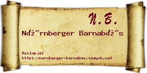 Nürnberger Barnabás névjegykártya