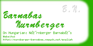 barnabas nurnberger business card